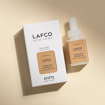 LAFCO New York Fall Pura Smart Device Refill, Pumpkin Seed & Sandalwood - Vial Delivers Up to 2 Weeks of Fragrance Life - Made in The USA