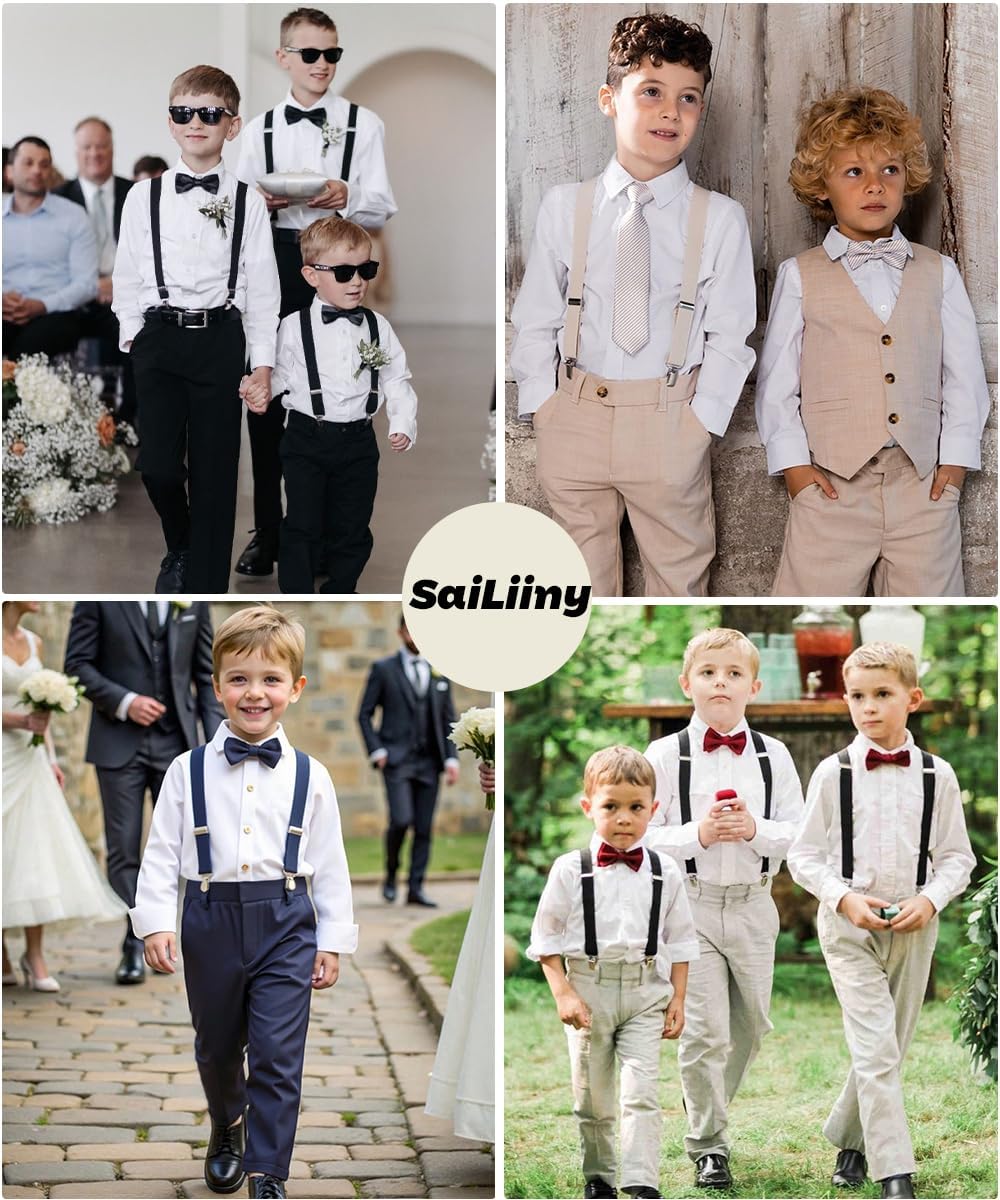 Suits for Boy Formal Slim Fit Vest Pants Set Wedding Tuxedo Boys Suit Ring Bearer Outfit - Image 7