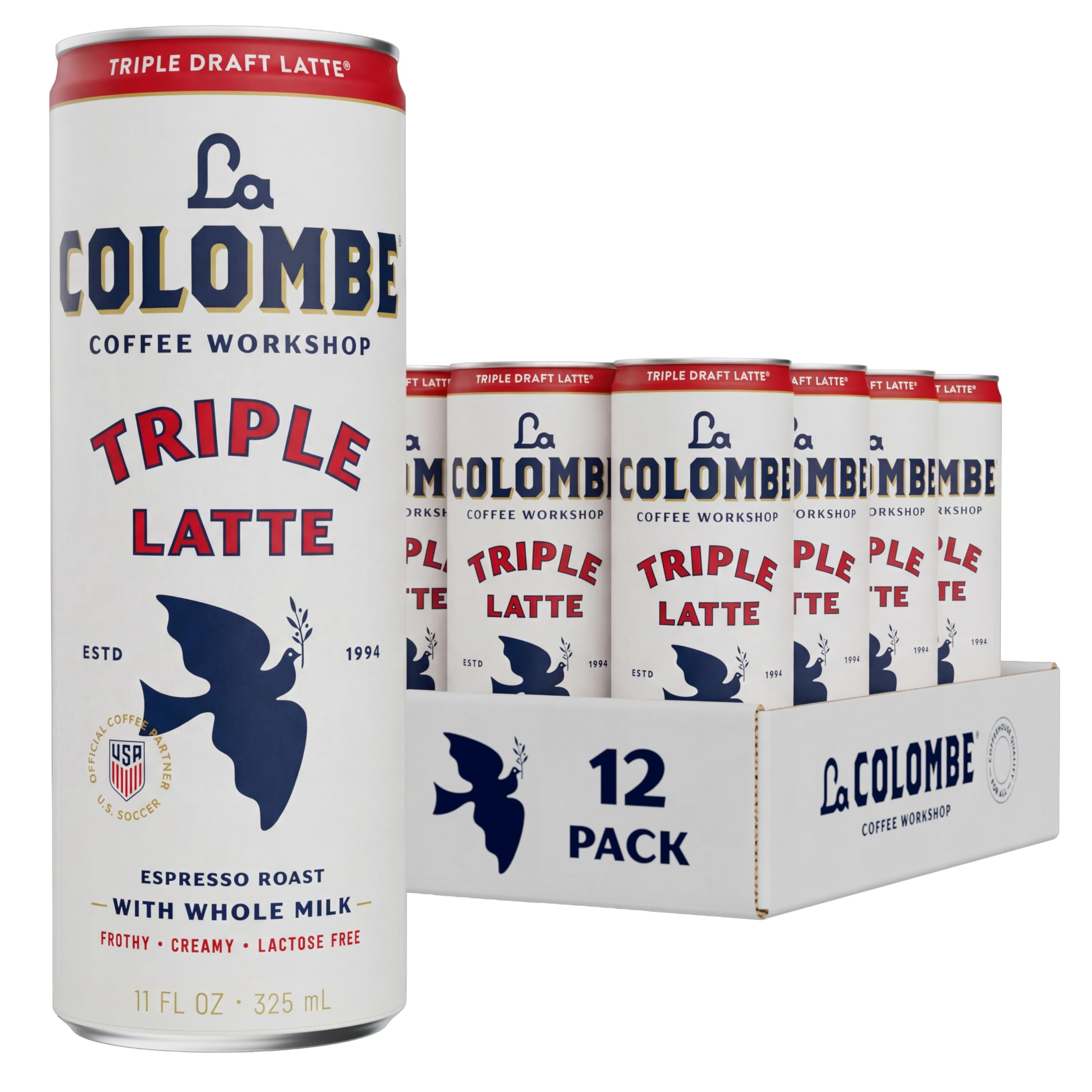 La Colombe Coffee, Triple Draft Latte, 11 fl oz Cans (Pack of 12), Coffeehouse Quality Co…