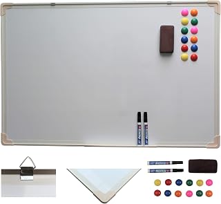 Large Whiteboard A1 Office School Magnetic Dry Wipe Drawing Memo Notice Board with 2 Pens and Magnets (900 x 600 mm)