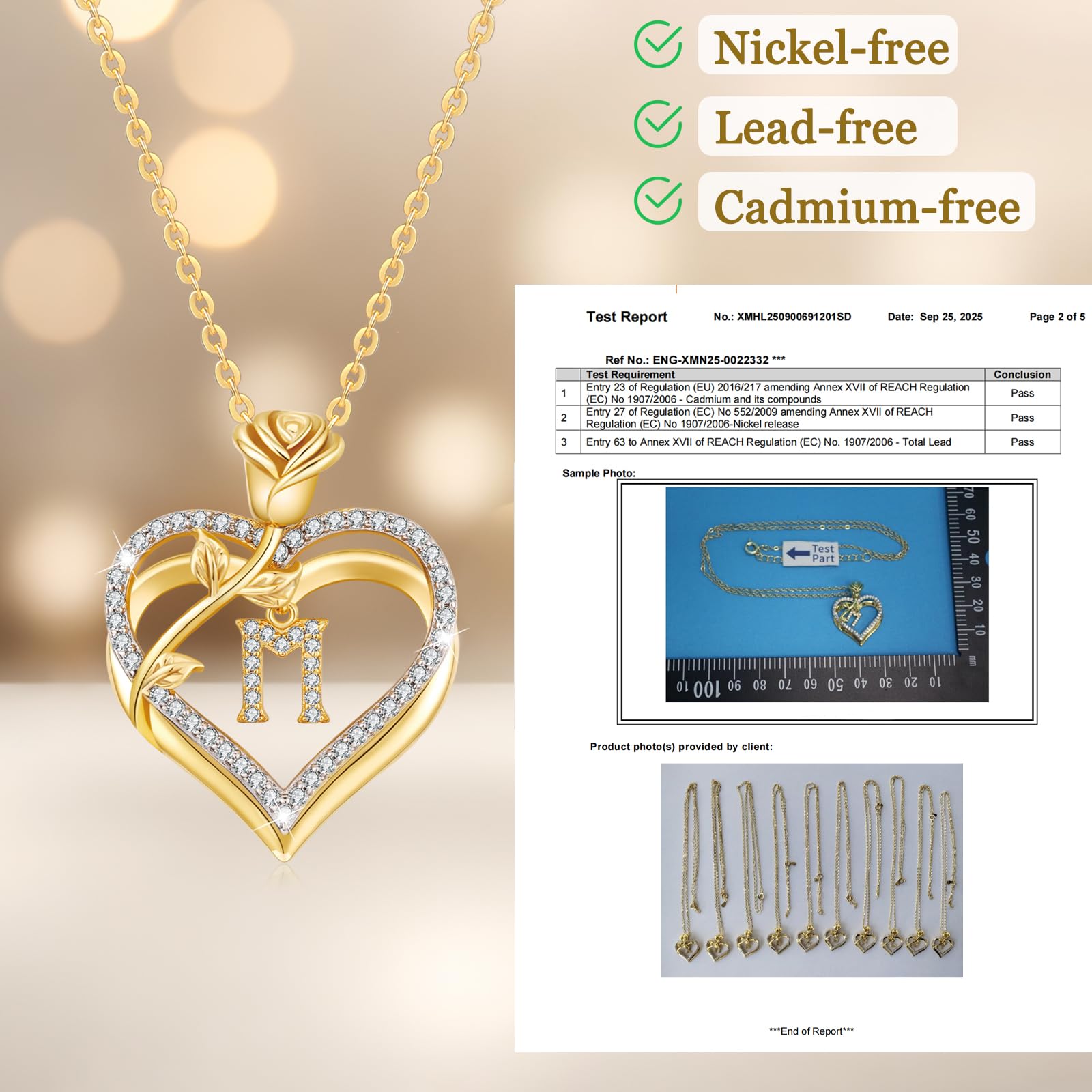 Collar Mujer A-Z Inicial de Nombre Colgante Corazon, Collar Plata de Ley 925/Latón Regalo Cumpleaños Mujer Mamá Novia para Aniversario día de San Valentín Regalos Día de la Madre