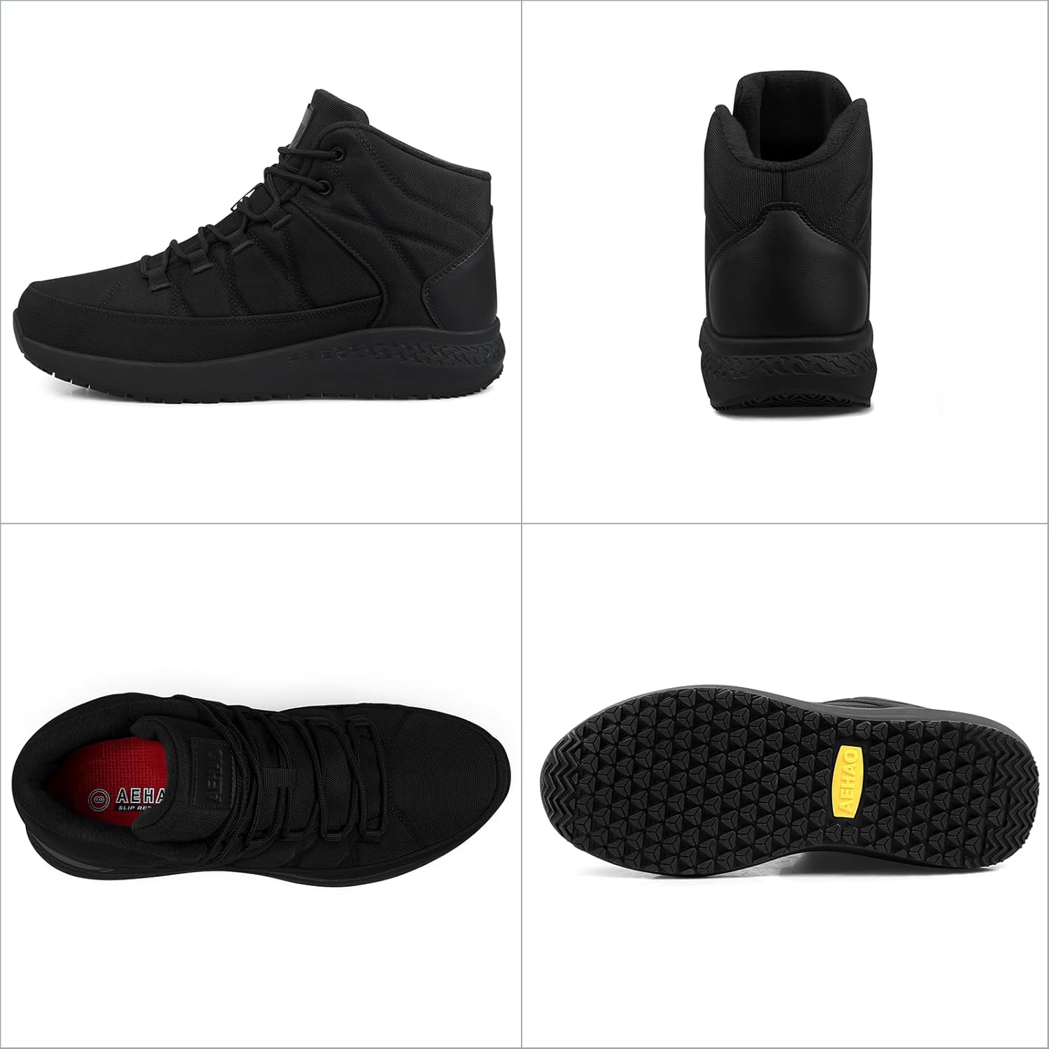 Non Slip Work Boots for Women Slip Resistant Shoes Waterproof Kitchen Chef Food Service Restaurant Working Ankle Boot Cotton-Padded Outdoor Walking Sneakers - Image 4