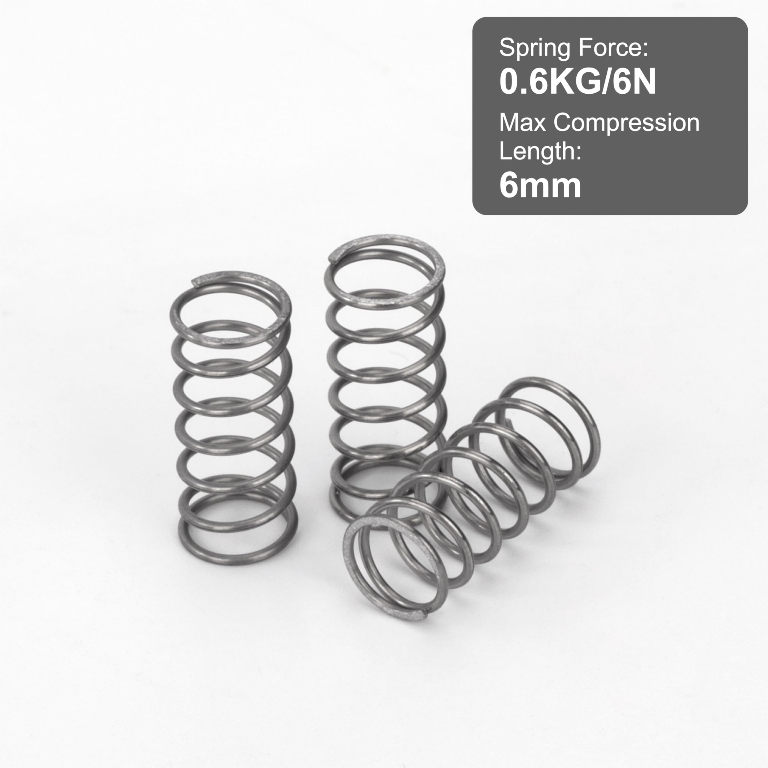 GUNGY Druckfedern 20 Stück – 5x15 Mm, 0,26 Mm Draht, Edelstahl 304, Max. Kraft 0,05 Kg