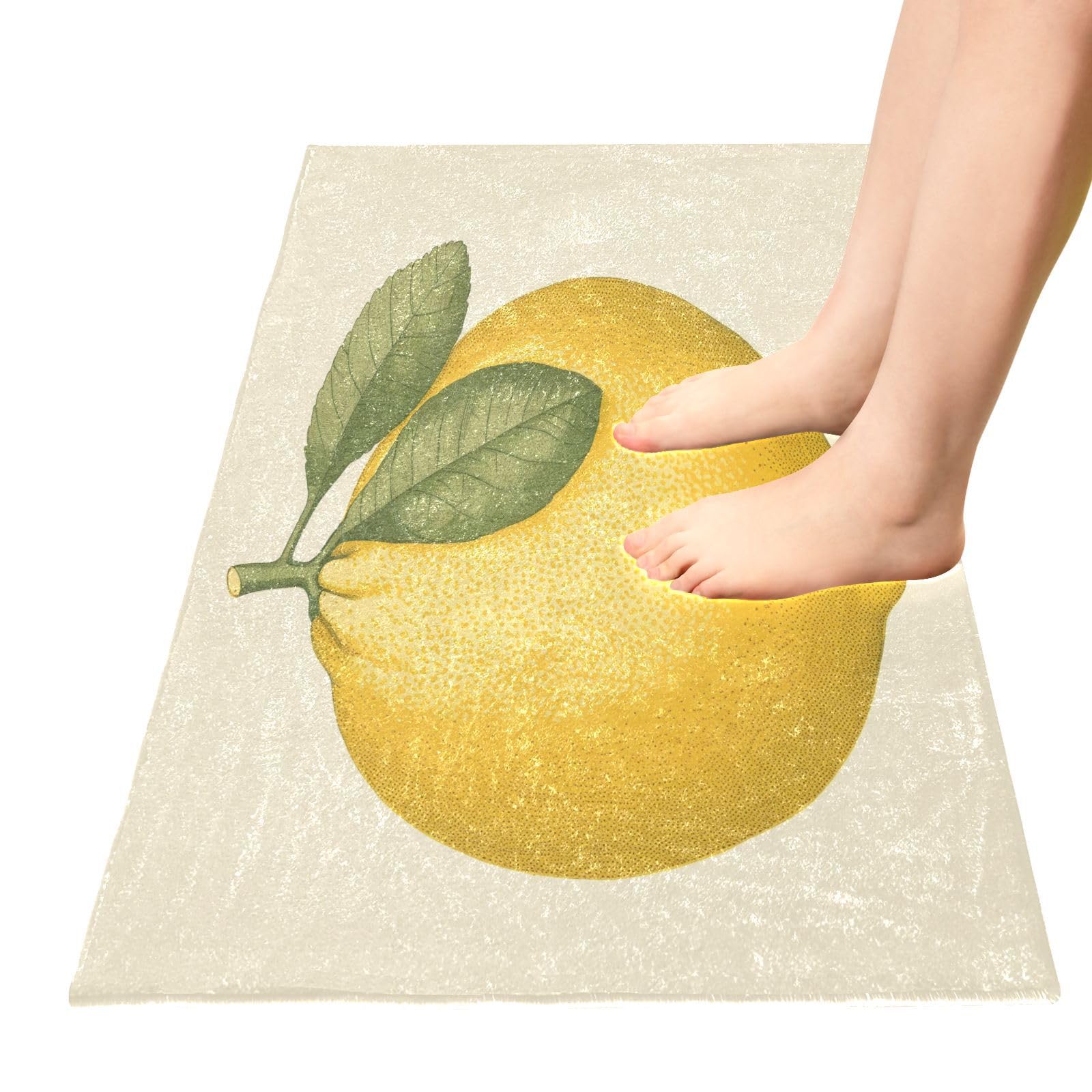 Door Mat Indoor Entrance, Super Absorbent Microfiber Door Mat, Non-Slip Washable Pet Rug, Entryway Carpet, Cute Lemon (5) Machine Washable Outdoor mat, 20