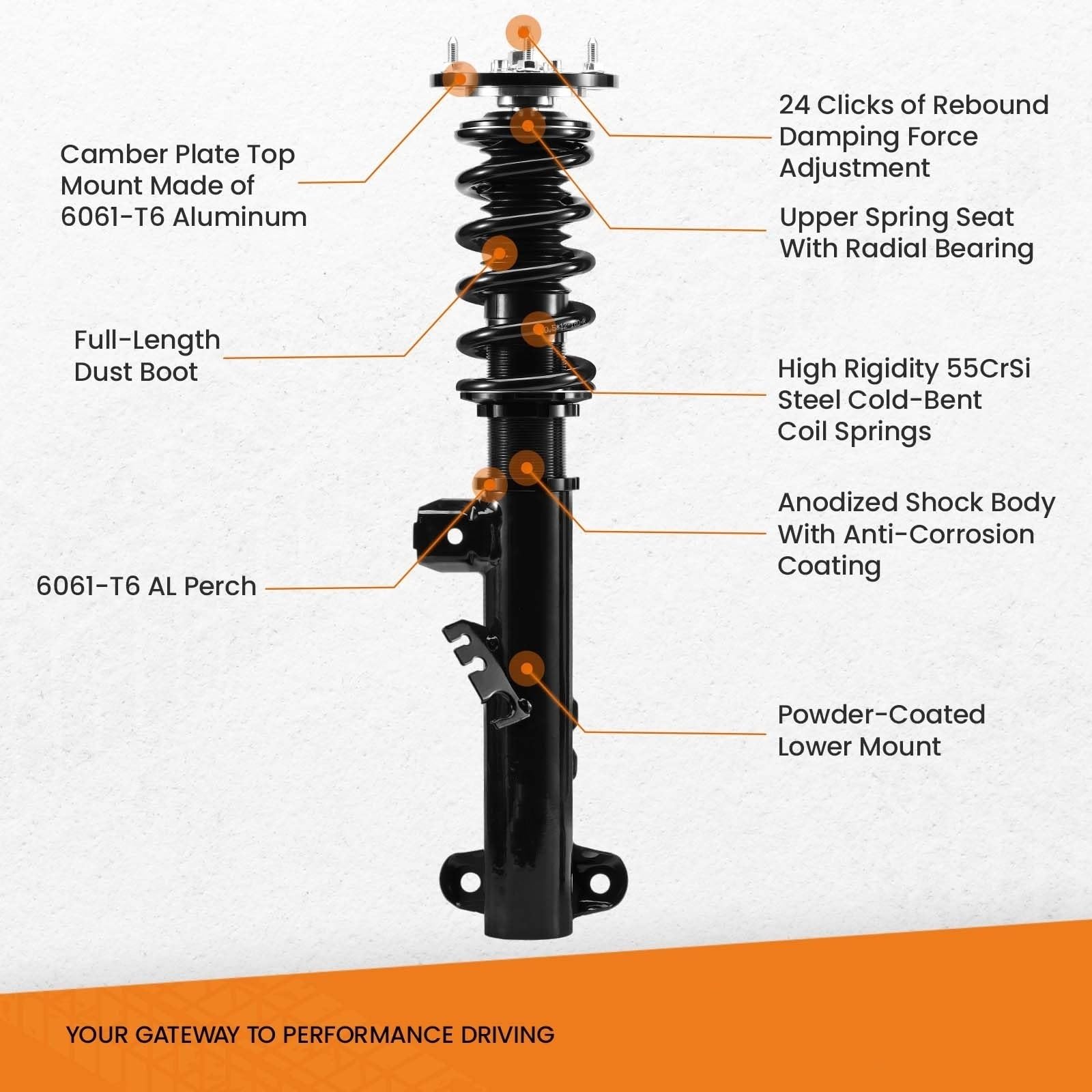 Sospensione Pneumatica Kit Di Ammortizzatori A 24 Vie Coilovers Per BMW Serie 3 E36 Coupé 318is 325i 328i 1990-1999 Ammortizzatori Auto
