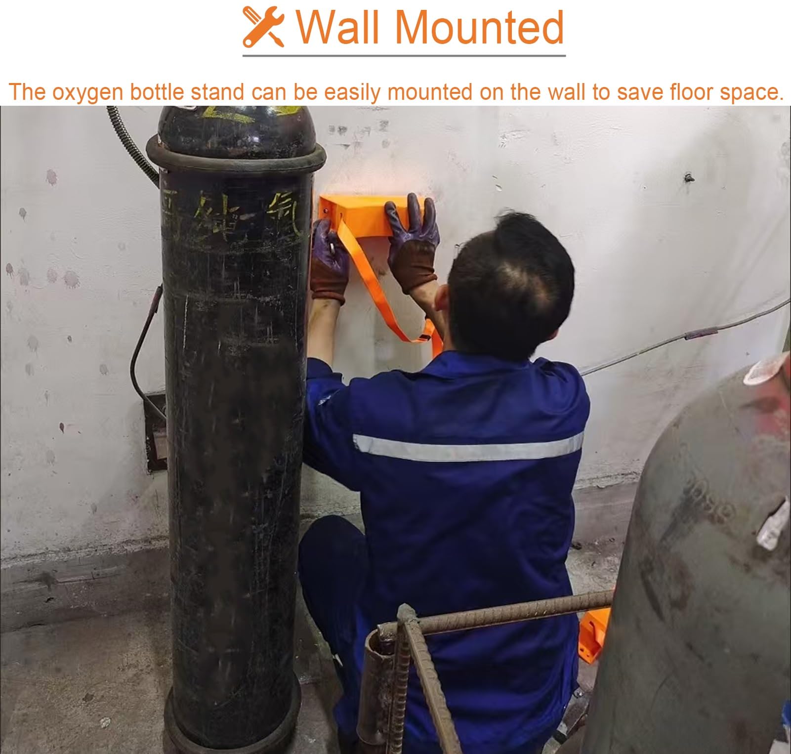 Soporte para Botella de Oxígeno 2 Piezas Equipo Organizador de Cilindros de Propano Ajustable, Dispositivo Portátil para Tanque de Gas de Almacenamiento de Oxígeno, Hospital Soporte para Botella de CO