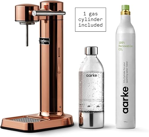 Miniatura 2 de Aarke Carbonator lll con cilindro de CO2, máquina de agua con gas y carbonatación, acero inoxidable con botella reutilizable PET sin BPA, volumen