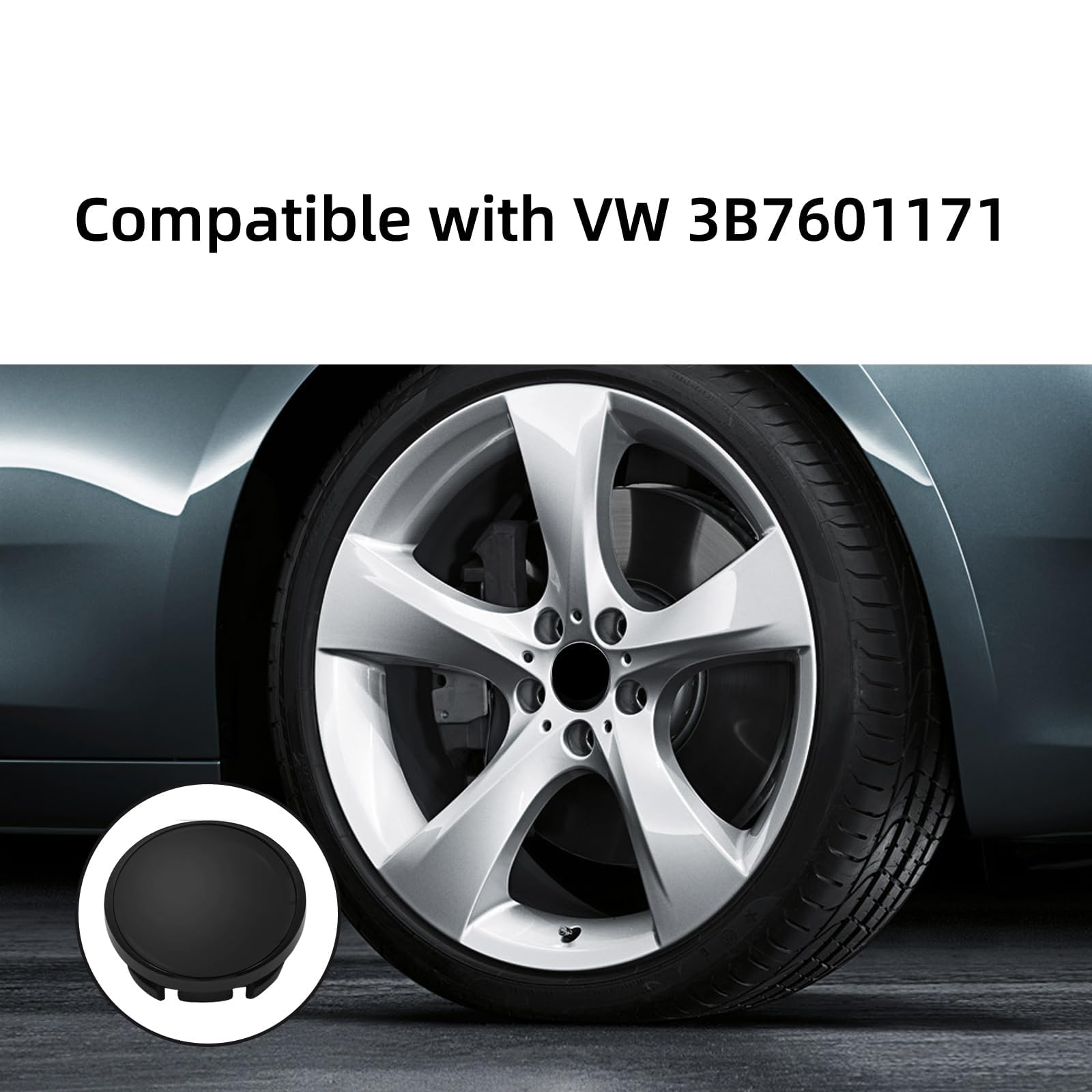 SkinoEu 4 x 65mm wielnaafdoppen velgdoppen naafdop, compatibel met VW 3B7 601 171 / 6U7 601 171 wieldoppen, velgendeksel Ogen Zilver CV 8