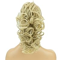 Vista 2 de IMISSU Extensiones de cabello rizado desordenado, cola de caballo con clip en extensiones de cola de caballo (rubio sucio)