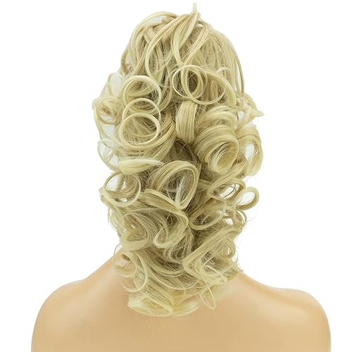 Miniatura 2 de IMISSU Extensiones de cabello rizado desordenado, cola de caballo con clip en extensiones de cola de caballo (rubio sucio)