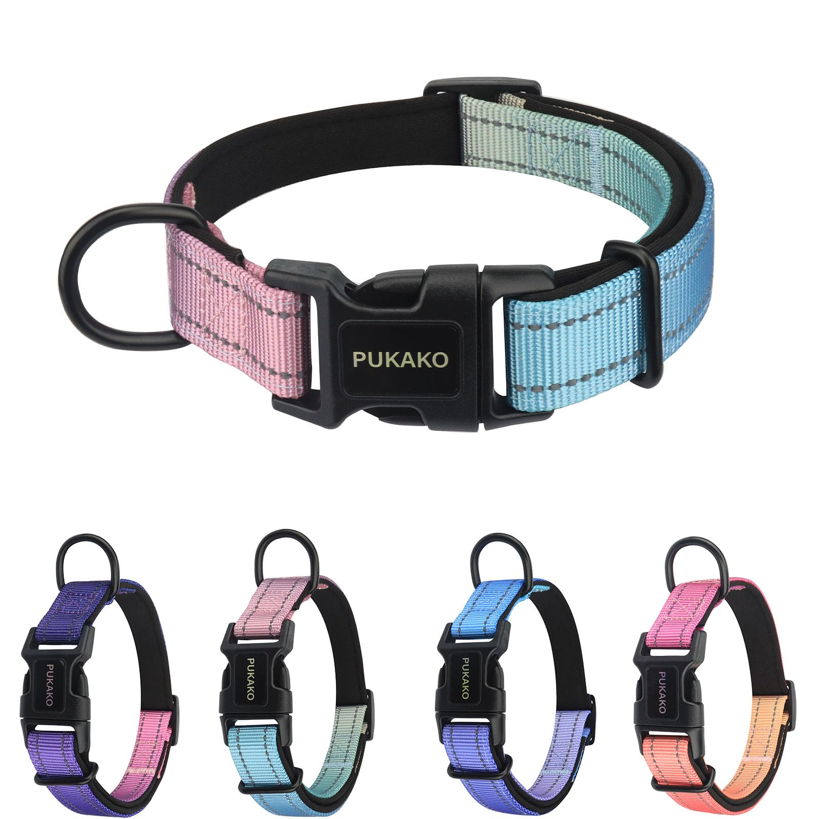 Amazon | PUKAKO 犬首輪 犬用首輪 小型犬 中型犬 大型犬 調節可能 夜間