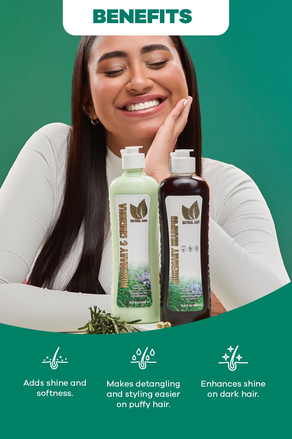 Natural Sant Rosemary & Cinchona Shampoo and Conditioner Set