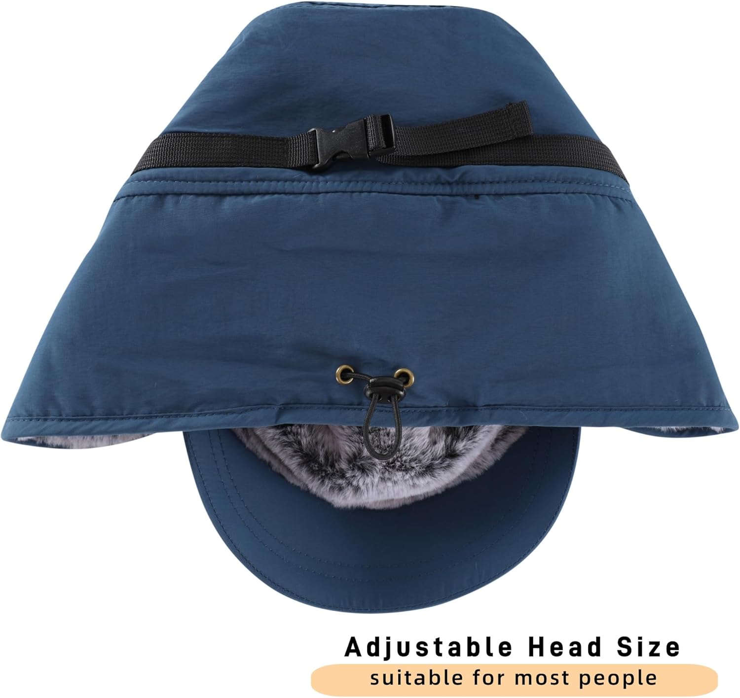 Connectyle Men's Winter Hat with Visor Warm Earflaps Hat Fully Lined Faux Fur Baseball Cap Trapper Hunting Hats - Image 6