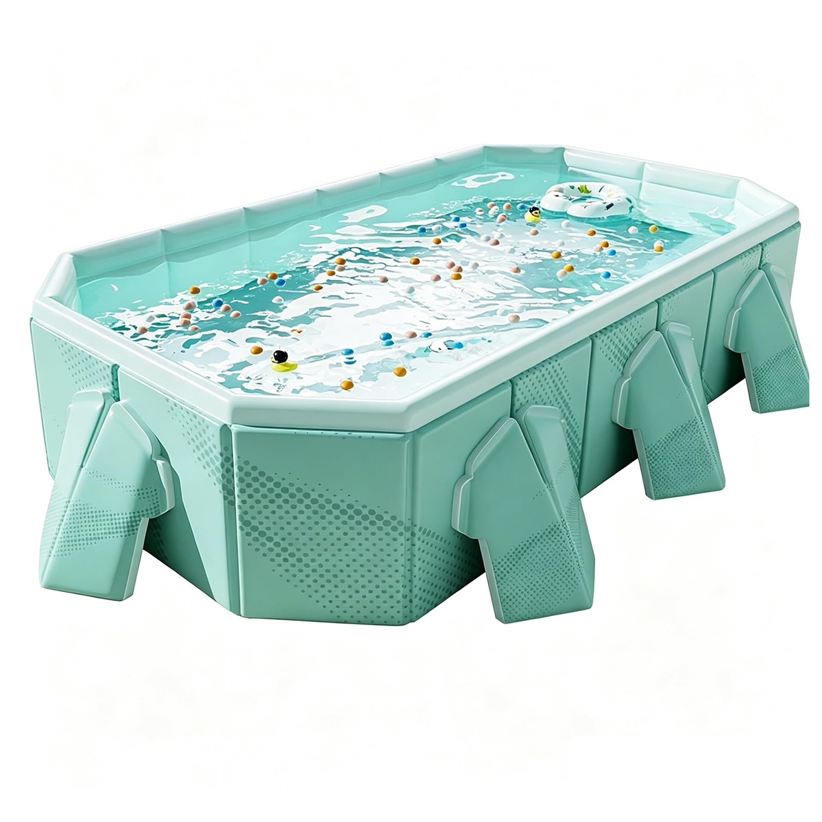 Piscina Pieghevole 148-293 Cm Grande Non Gonfiabile Da Giardino Rettangolare Portatile Per Adulti Piscina Esterna Portatile(293 * 156 * 55cm)