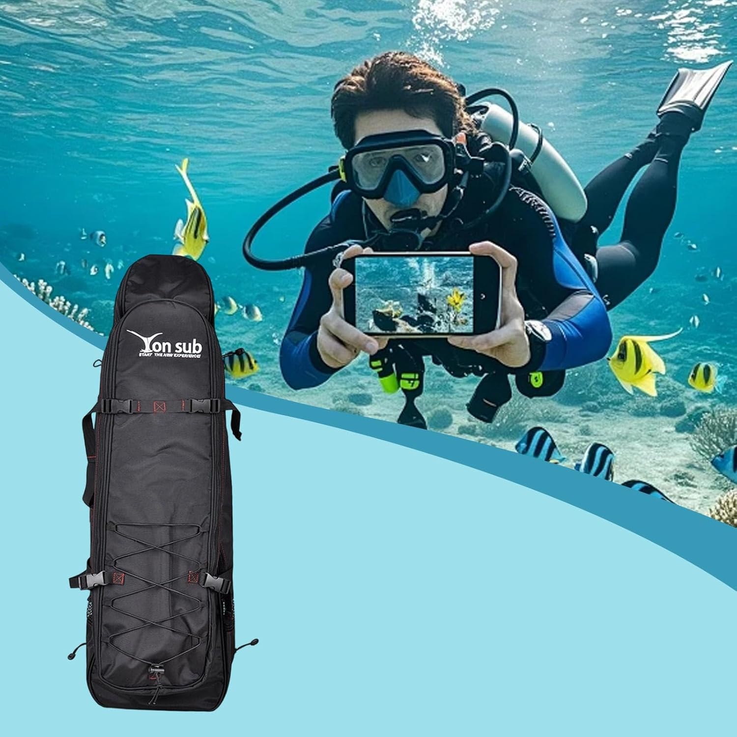 Long Fins Storage Bag Flippers Storage Resistant Water Sports Insulated