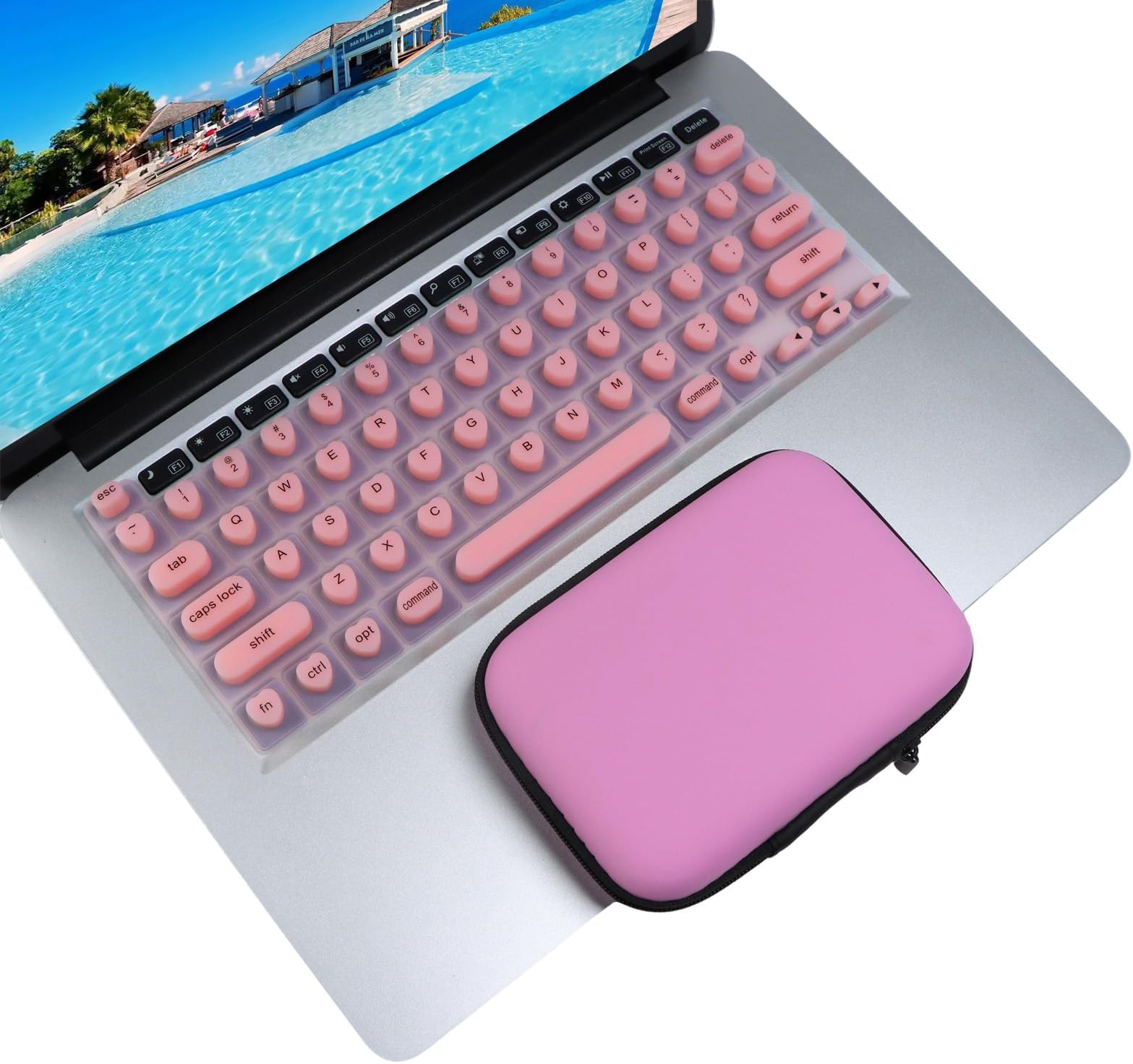 Keyboard for Nails, Keyboard Cover for Long Nails Compatible with Case Compatible with MacBook Pro 13 inch M1 M2 & Compatible with MacBook Pro 16 2020 2019 A2141 Touch ID, US ANSI (Pink)