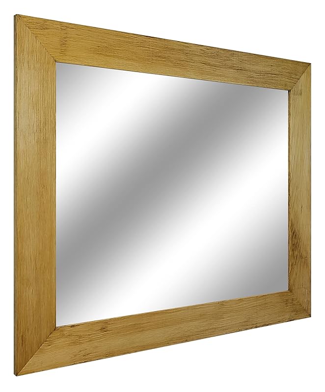 Shiplap Rustic Wood Framed Mirror, 20 Stain Colors, Puritan