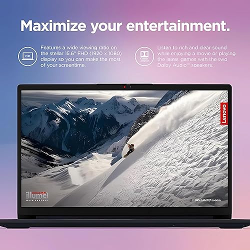 Miniatura 7 de Lenovo Ideapad 1 - Portátil ultraligero de 15.6 pulgadas, FHD de 15.6 pulgadas, AMD Ryzen 3 7320U (Beat i5-1035G1), 8 GB LPDDR5, SSD NVMe de 512 GB,