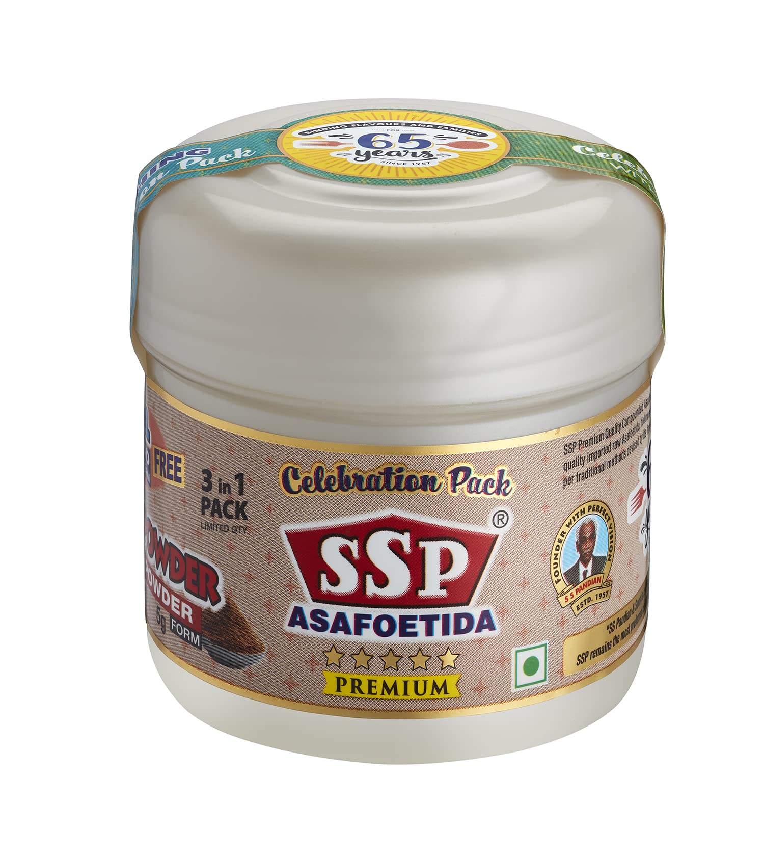 Sponsored Ad - SSP ASAFOETIDA Special (Hing) 5 Grams For Free In 65 Yrs (3 In 1) | Pay Only For Crystal & Powder (5 Grams Each); You Get Special 5G Absolutely Free | Limited Edition Pack Of Potent Varieties Hing.