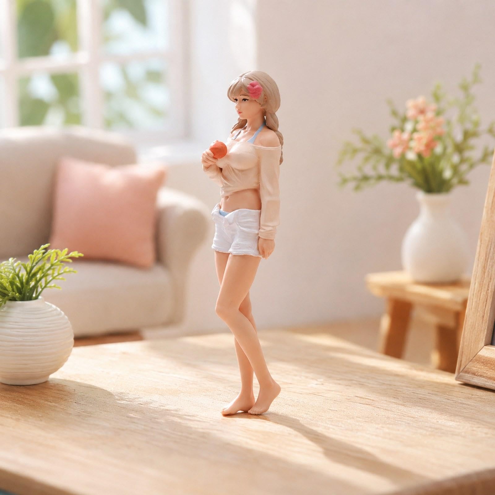 Figura Ragazza Modello Miniatura Personaggio Collezionabile Decorazione Diorama Resina Lavorata a Mano Adatta a Scenari Paesaggistici Micro