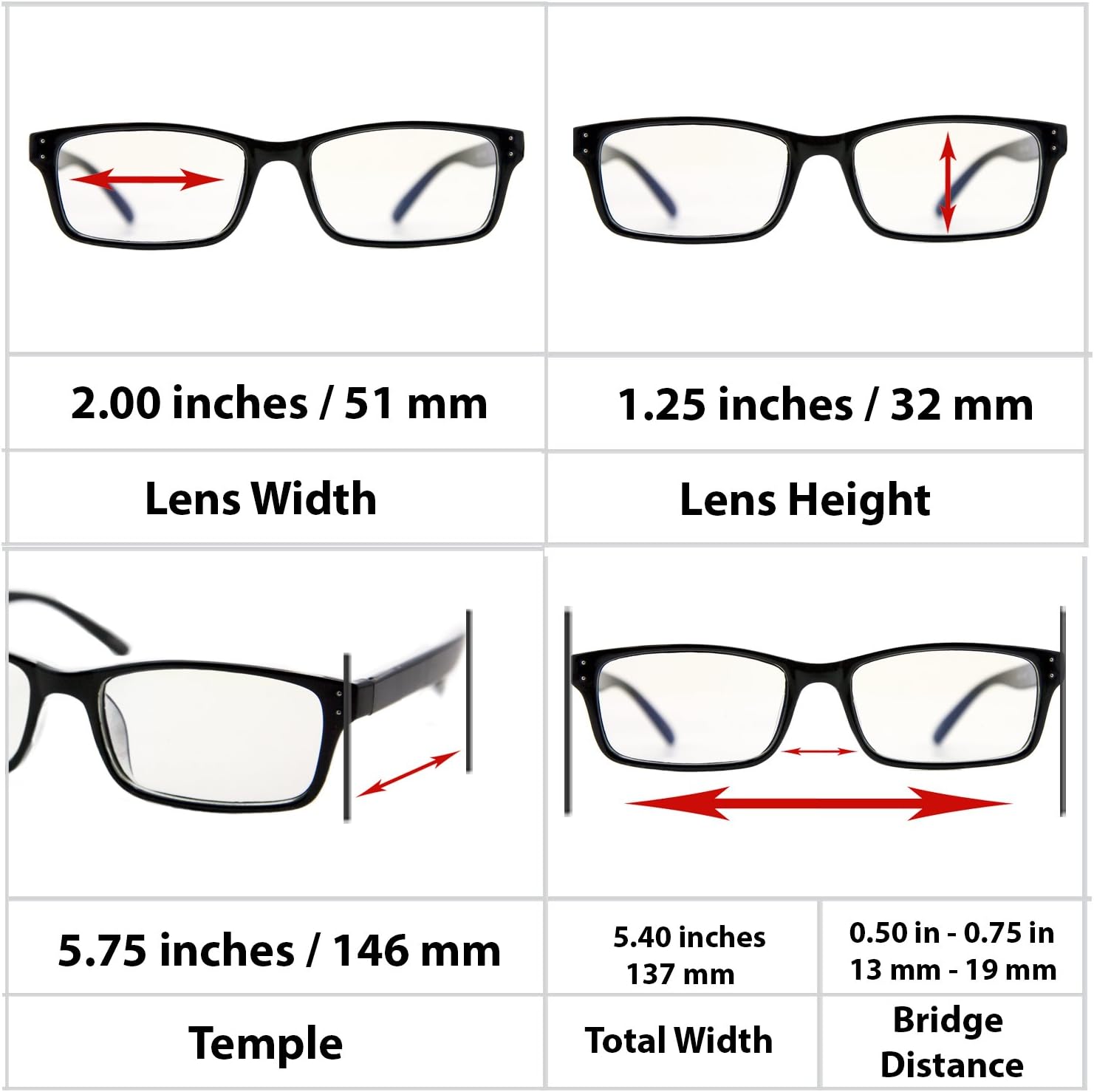 TruVision Readers Blue Light Blocking Reading Glasses 9603HP - with UV Protecton and Comfort Spring Hinges for Men and Women