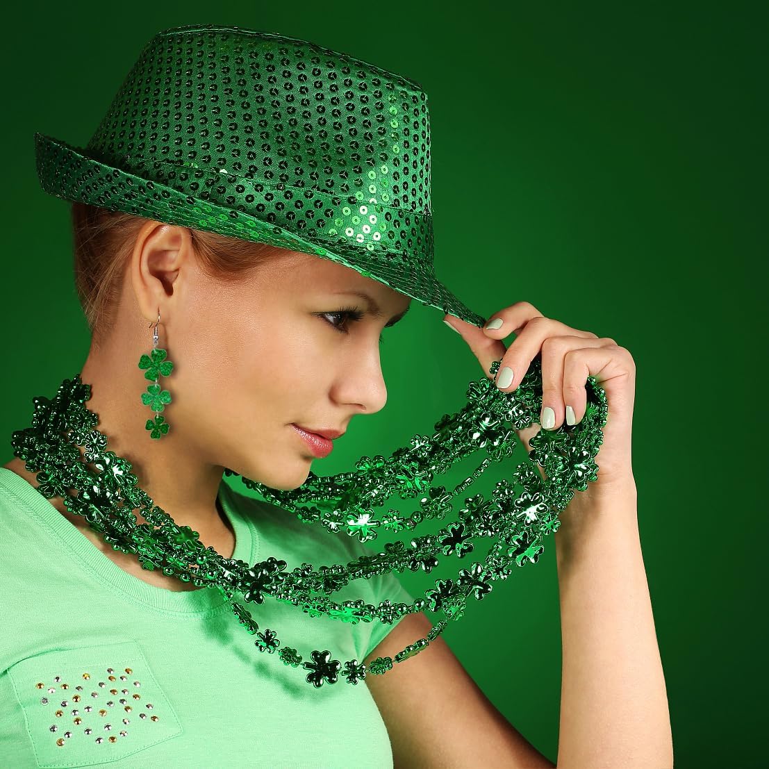 St. Patrick's Day Earrings for Women Irish Green Shamrock Dangle Earrings for St Patricks Day Accessories Green Good Luck Clover Drop Earrings for Irish Festival Jewelry - Image 4