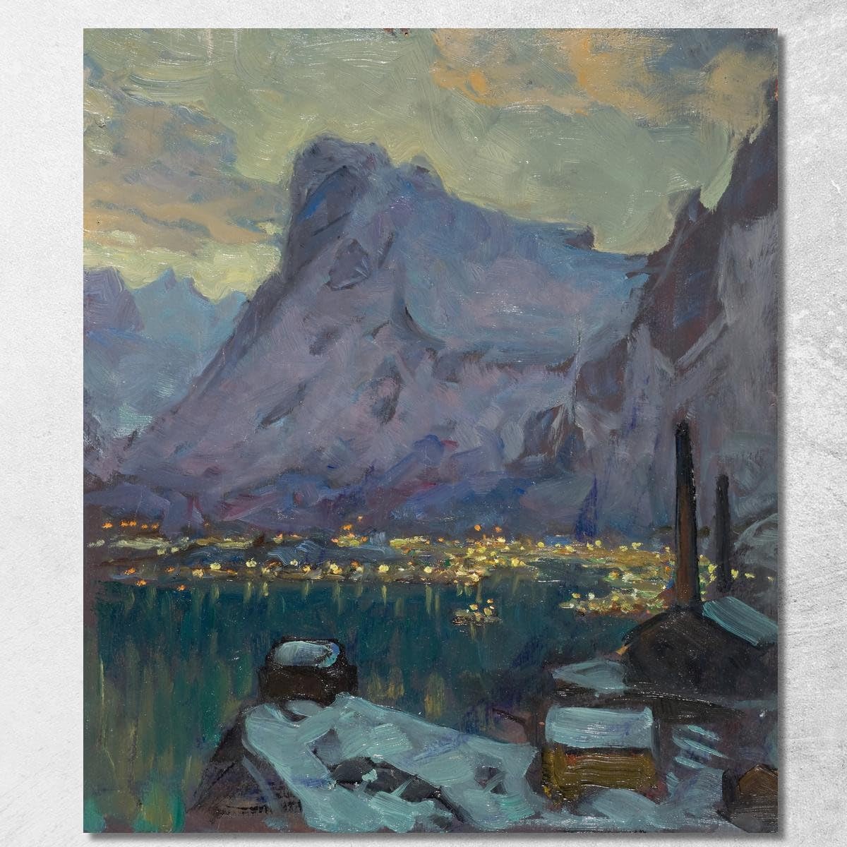 Tableau de Svolvaer Anna Boberg : évadez-vous dans les Lofoten depuis votre salon moderne