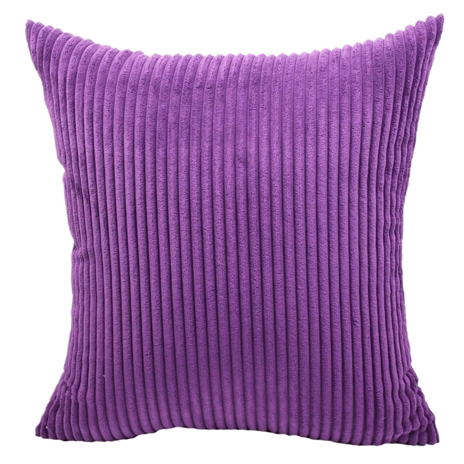 BFLCWSTD Cushion Covers Corduroy Striped Cushion Cover Suitable For Sofa Chair Car Pillow(Purple,50x70cm)