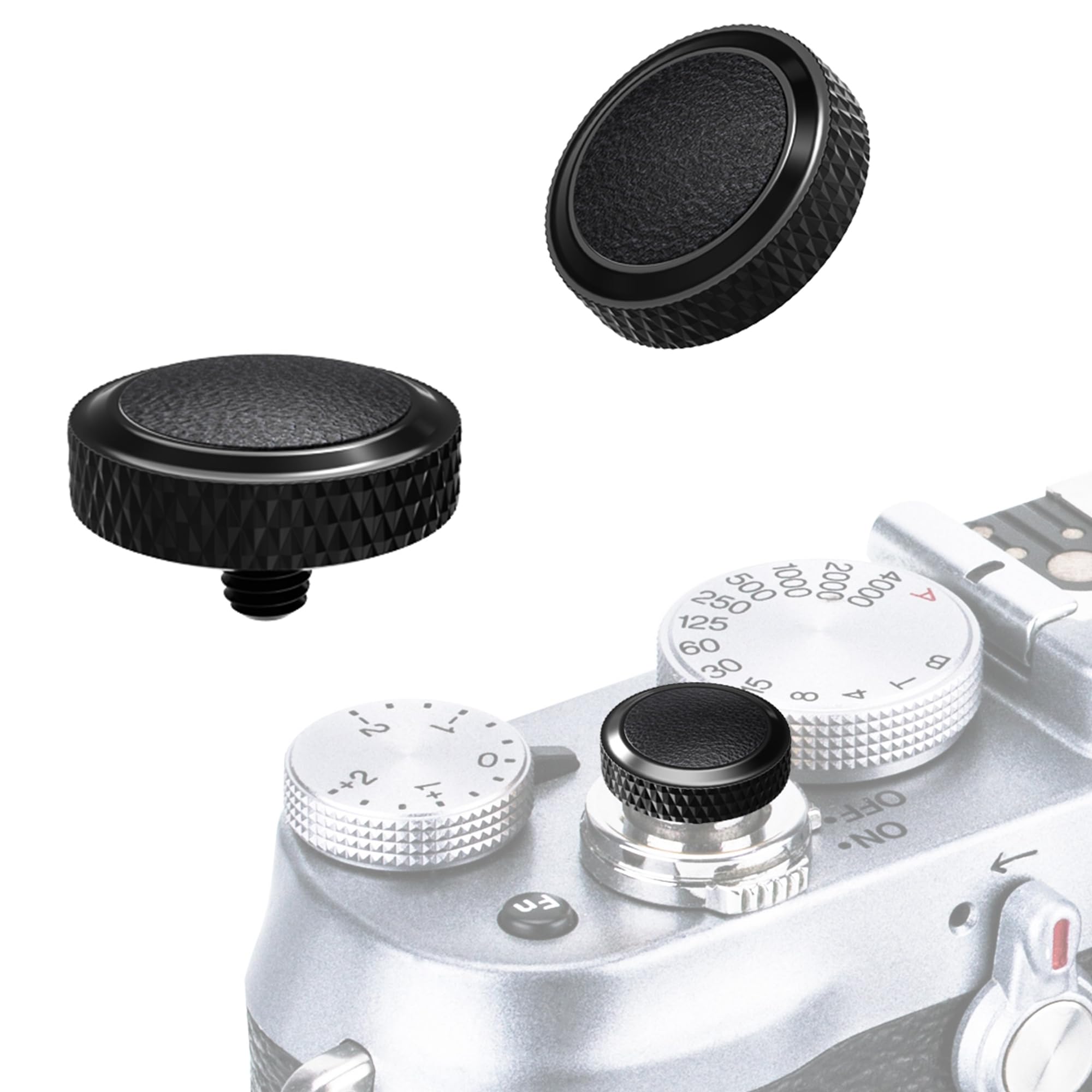 JJC Soft Shutter Release Button for Fujifilm X100VI XT50, Black, 2-Pack