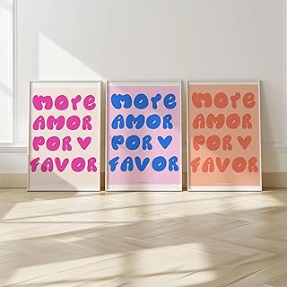 LARKINROAD More Amor Quote Poster - 12x16 Inspirational Wall Art Print Set- Modern Minimalist Office Decor for Bedroom, Dorm Room