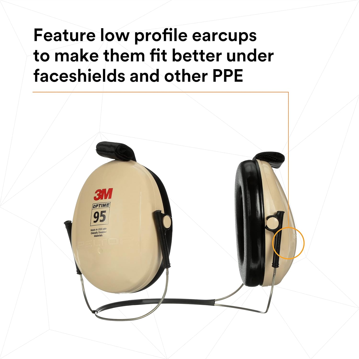 3M PELTOR Optime 95 Earmuffs H6B/V, Behind-the-Head, Beige: Science Lab Ear Muffs: Tools & Home Improvement