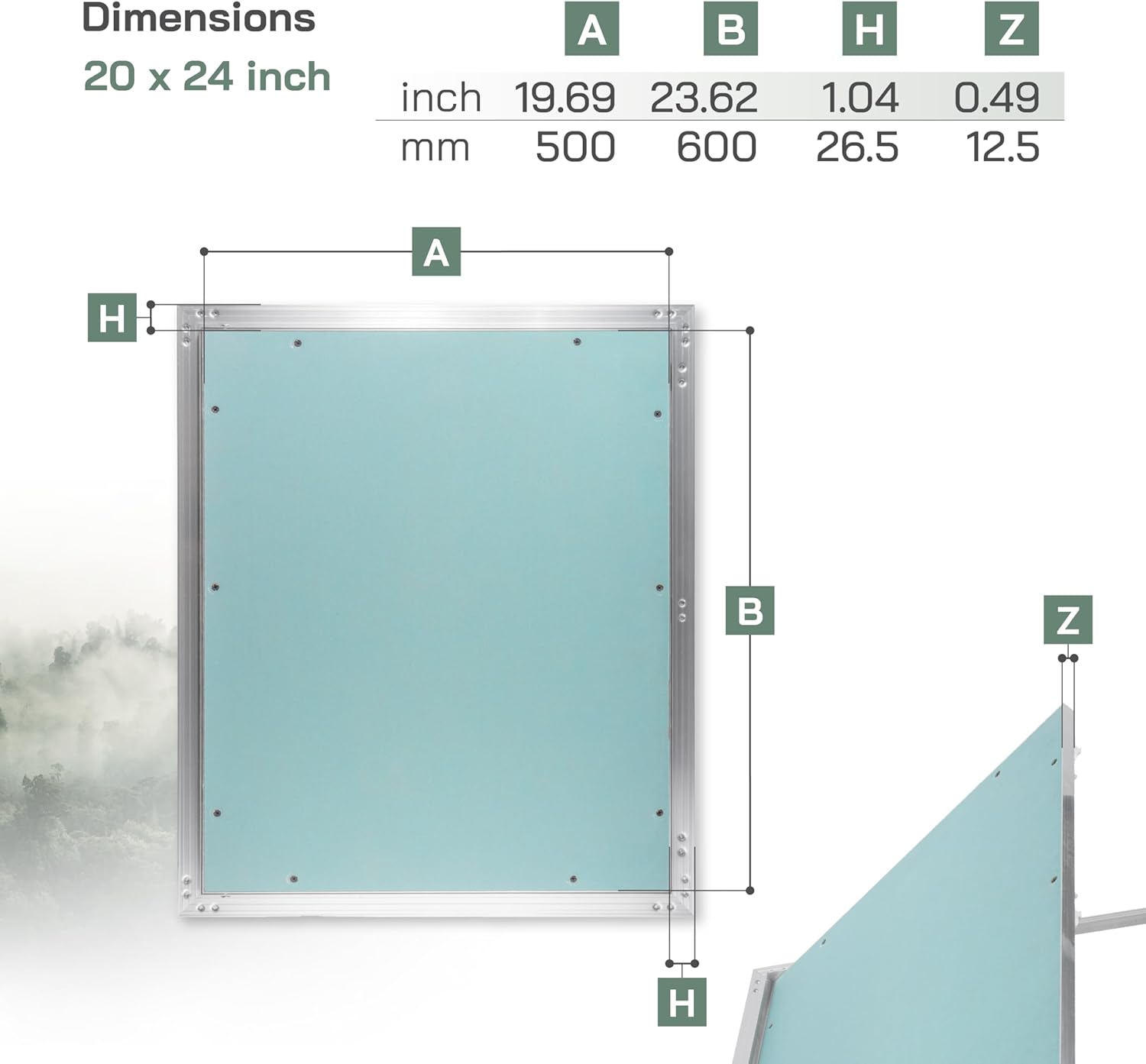 Vent Systems 20" x 24" Inch Access Panel - Drywall, Wall, Electrical, Plumbing Cover Plate - Ceiling, Wall Mount Drywall Access Panel - Metal Crawl Space Door for Home, Garage, Basement, Attic