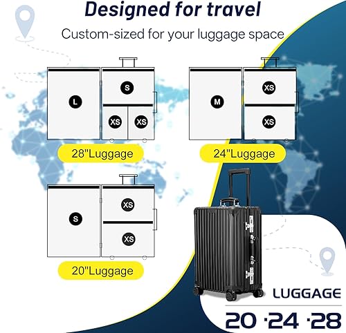 Miniatura 6 de Paquete de 16 bolsas de vacío de viaje para equipaje con bomba eléctrica portátil, bolsas de sellado al vacío para ropa, cubos de embalaje de