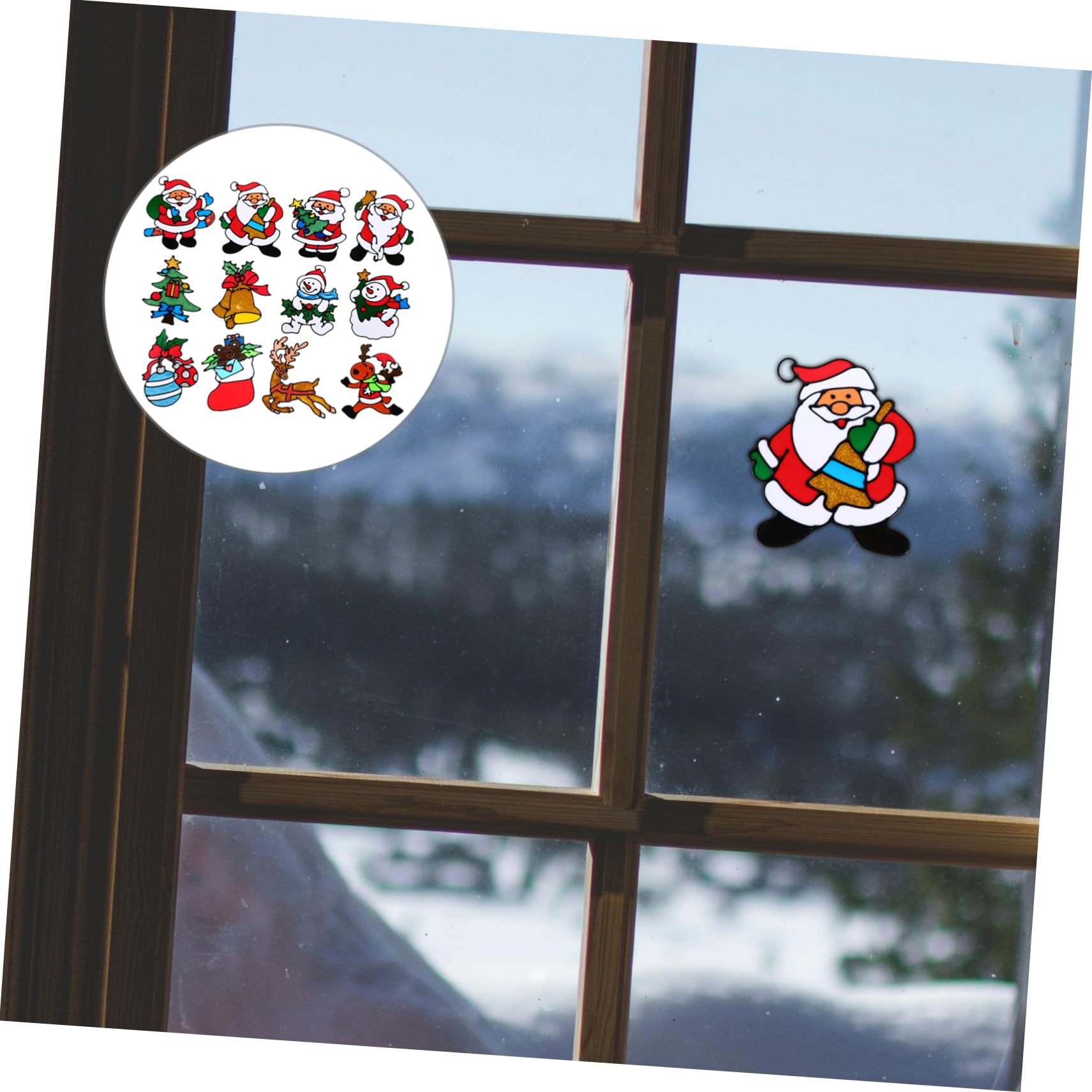 TOPBATHY 36 Stück Weihnachts Fensteraufkleber Weihnachtsmann Wandaufkleber Weihnachtsaufkleber Für Fenster Weihnachts Fensteraufkleber Weihnachtsaufkleber Weihnachtsaufkleber