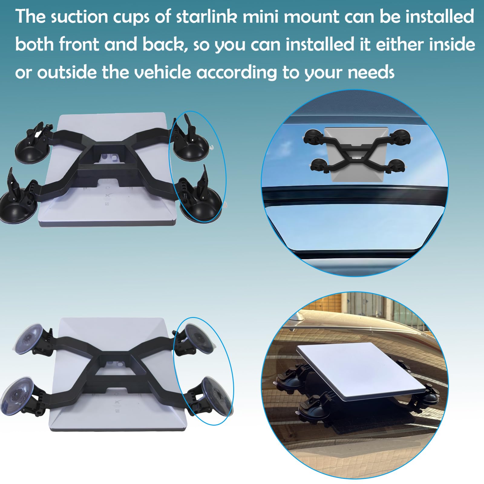 2 Supporti A Ventosa Per Starlink Mini – Fissaggio Per Tetto Auto O Vetro, Carico 12kg, Antivibrazione Da -30°C A 80°C
