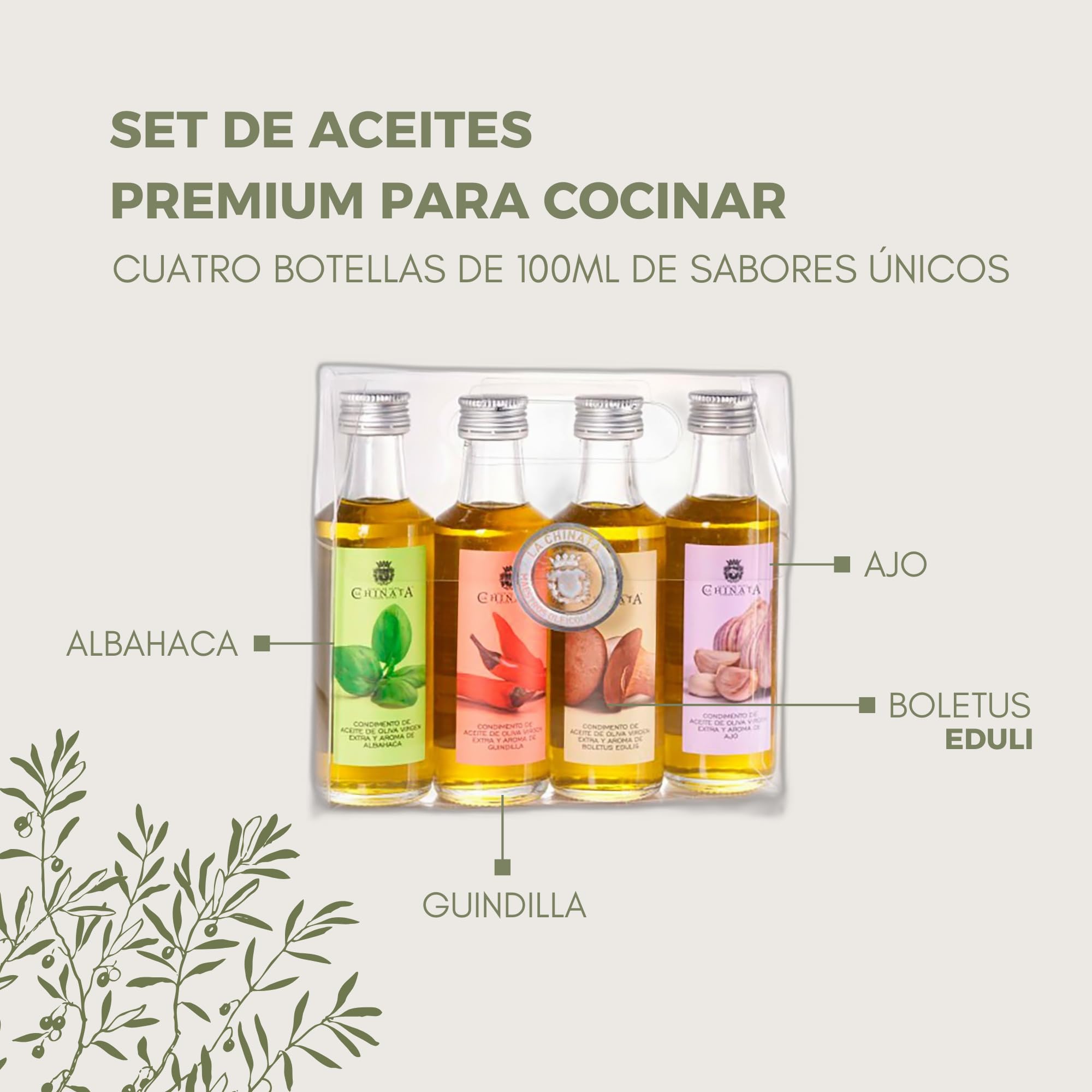 LA CHINATA - ESTUCHE DE ACEITES DE OLIVA VIRGEN EXTRA CONDIMENTADOS (PACK 4) - 2