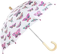 Vista 4 de Hatley - Paraguas estampadas para niña Corazones azul marino y blanco.