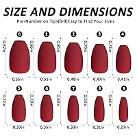 Vista 2 de LoveOurHome 576 uñas postizas cortas a presión de ataúd, uñas postizas de color acrílico a presión, puntas de uñas postizas de cobertura completa