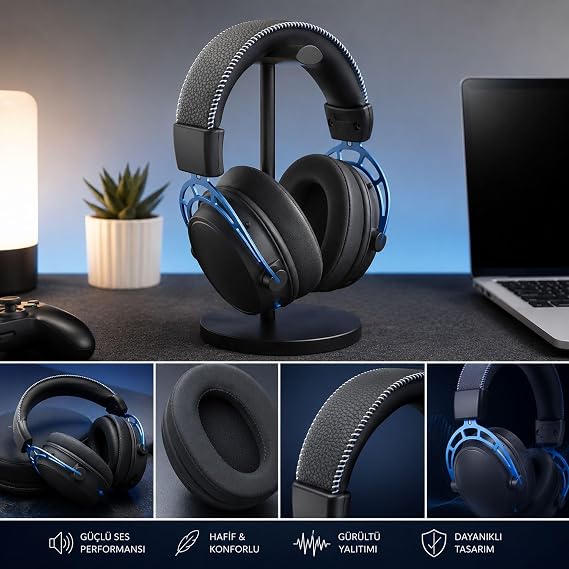 HyperX Cloud 3,2,1, Cloud Alpha, Flight, Stinger, Core Uyumlu Soğutucu Jel Kulaklık Pedi | Memory Foam, Serin Kumaş, Gürültü Yalıtımlı Yedek Kulaklık Yastığı (1 Çift)