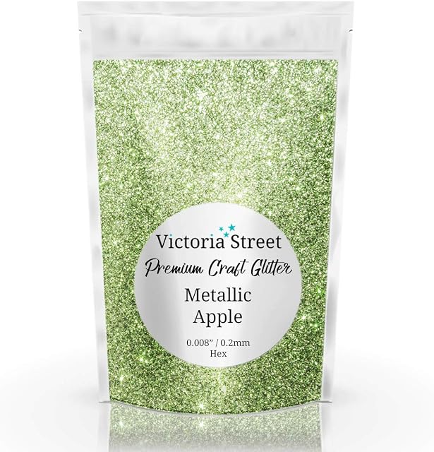 Victoria Street Glitter - Metallic Apple - Fine 0.008" / 0.2mm Light Green Mint[100 Grams]