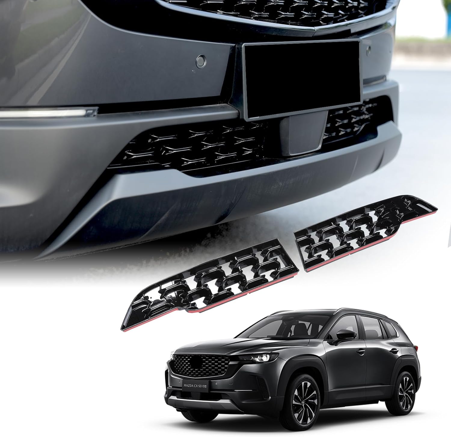 Compatible with Mazda CX30 accessories Front Grill Mesh Inserts Trims Front Grille Guard for Mazda CX-30 (2019-now）Car Exterior Accessories ABS Material(2PCS)