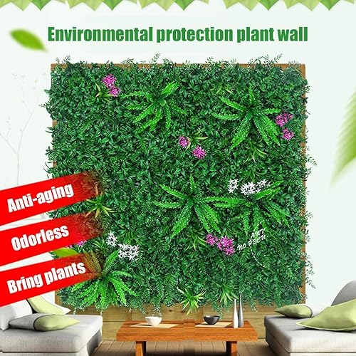 Miniatura 7 de Tapete de pared de plantas artificiales, paneles de boj artificiales, paneles de pared de seto de boj, paneles de pared protegidos de césped