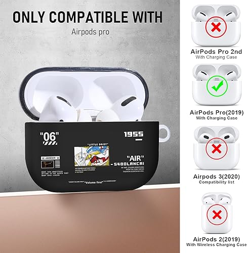 Vista 22 de Funda para Airpods Pro Air Sports Shoes, funda protectora de TPU suave resistente para Apple Airpod Pro con llavero para mujeres y hombres, azul