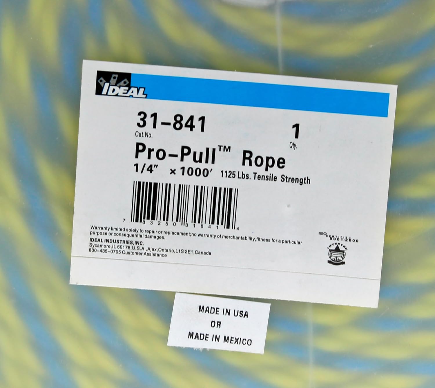 Ideal 31-841 Pro-Pull Rope, 1/4" x 1000'