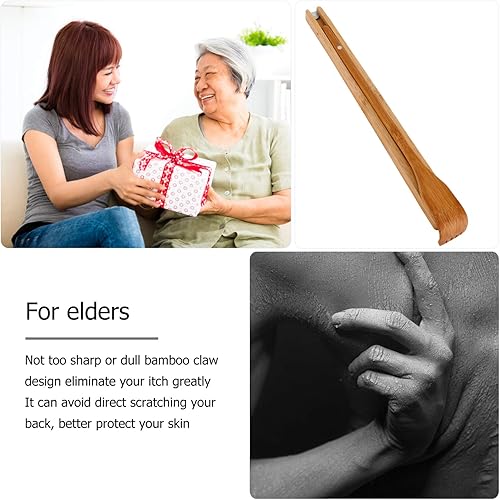 Miniatura 4 de Rascador plegable de bambú para la espalda, rascador de mano y cuerpo, tamaño de viaje, extensible, mango largo, rascador de espalda, rascador de