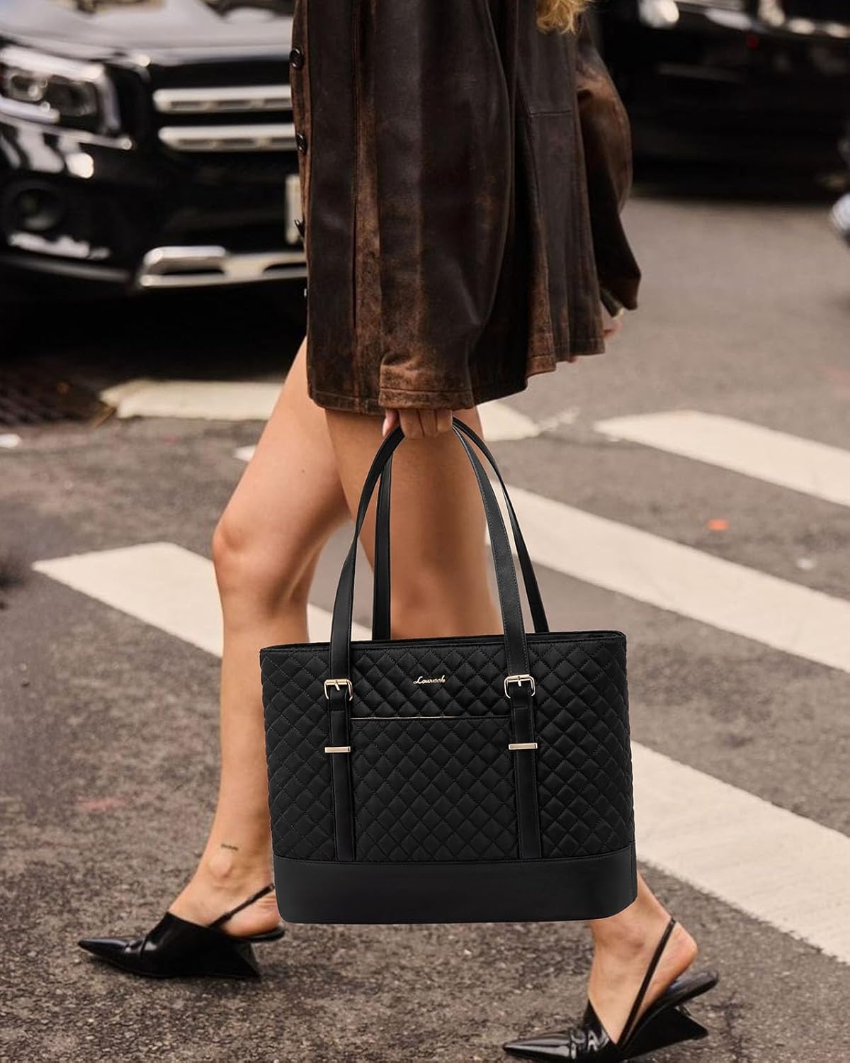 LOVEVOOK Laptop Bag for Women, 15.6 Inch Work Tote Computer Bag With Large Cup Holder, Lightweight Large Laptop Briefcase for Travel, Bussiness, Teacher - Image 9