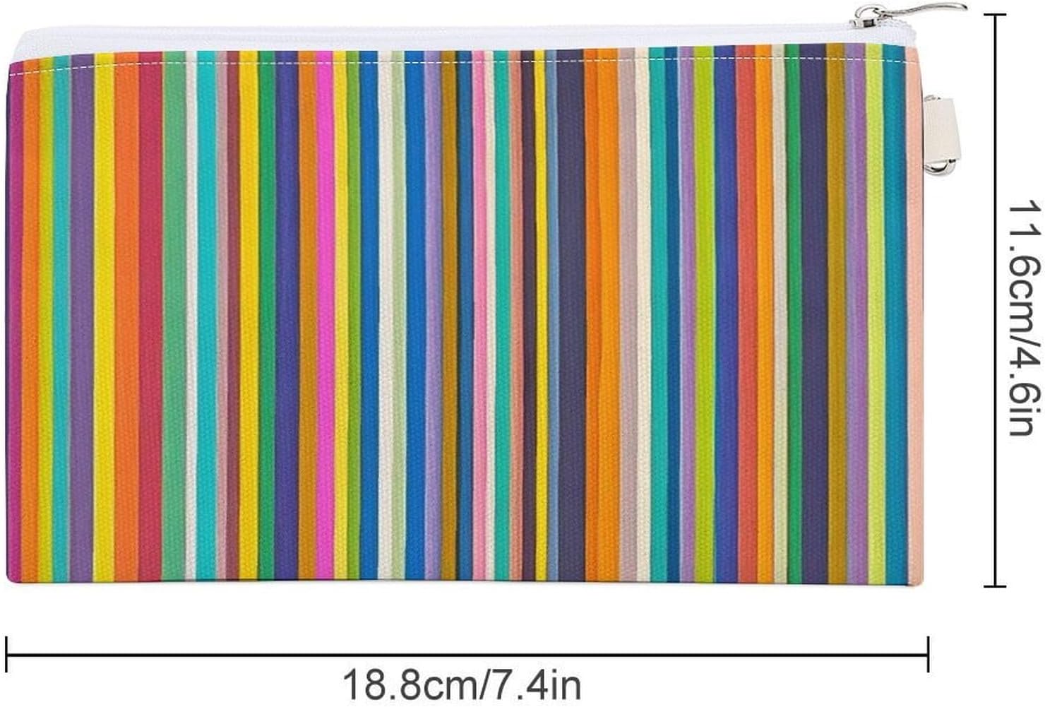 Stripes Coin Purse Coin Pouch with Zipper for Men Women Portable Change Wallet Canvas Coin Bag