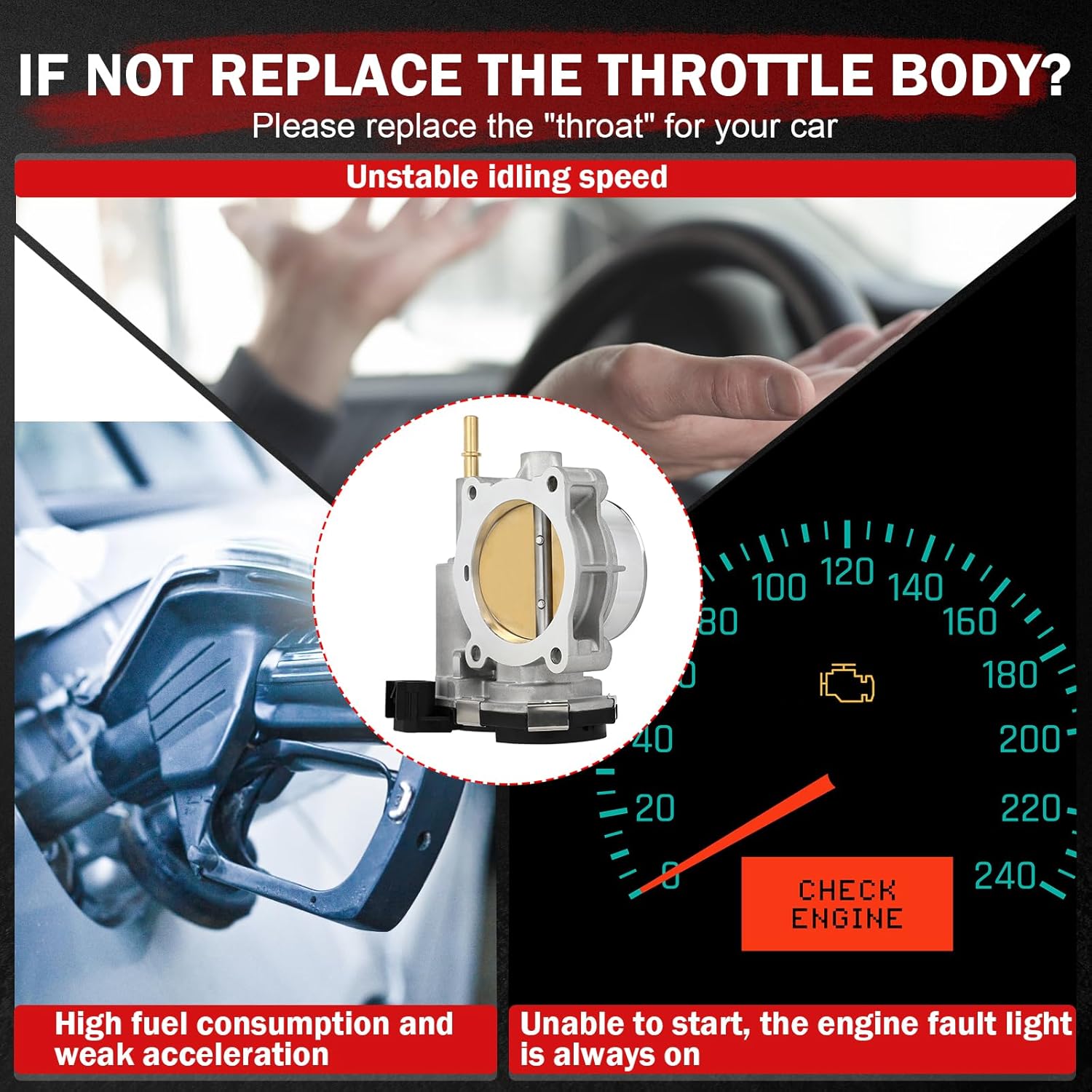 Throttle Body Compatible for Isuzu for i-290 4door 2.9L S 2008 for GMC for Canyon 4door 2.9L SLE 2008-2012 Optimal Replacement of OEM 12616439 Electronic Throttle Body