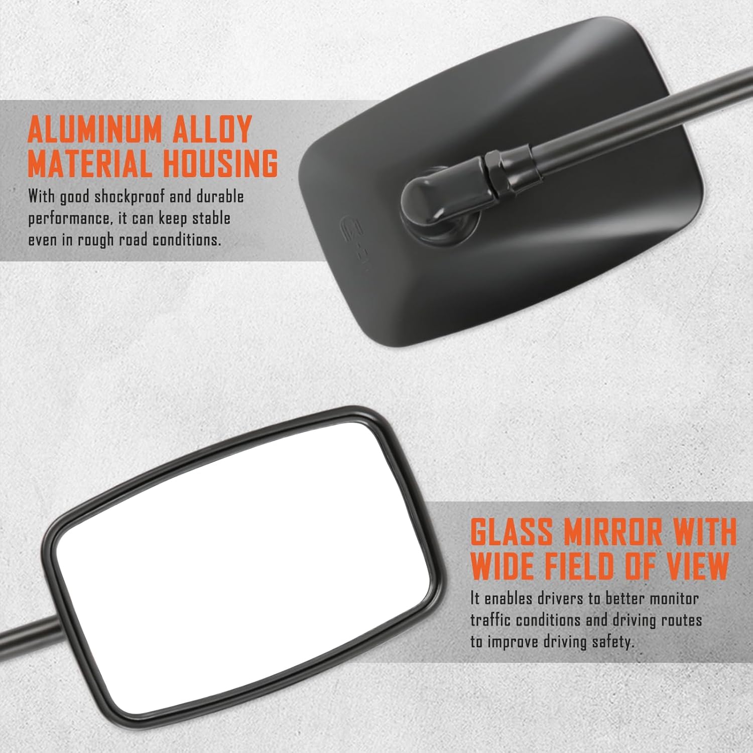 DREAMIZER Black 10mm Motorcycle Mirrors Universal Convex Rear View Side Mirrors with 7/8" Handlebar Mount Compatible with Honda Shadow Yamaha Suzuki Kawasaki Aprilia Ruckus Grom Shadow Vstar650