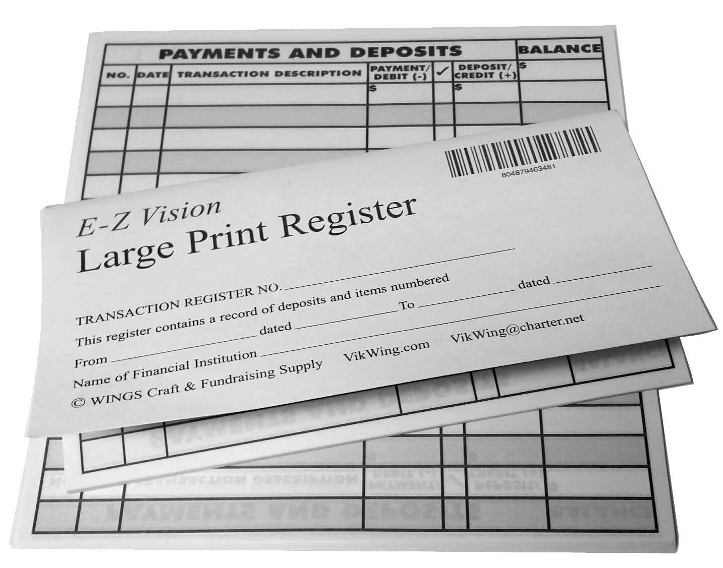 Buy Large Print Checkbook Register Low Vision 2020 2021 2022 - Set of 5 ...